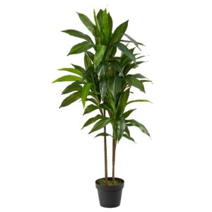 Luxemarrt 48" Dracaena Silk Plant with Real Touch Green Leaves