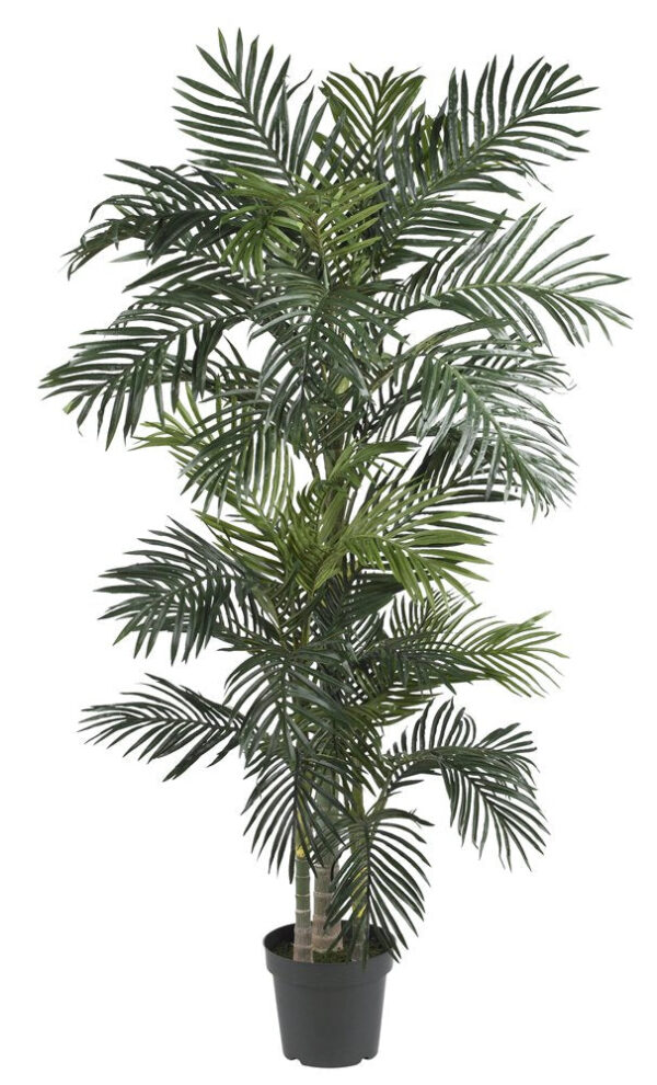 Luxemarrt 6.5ft Artificial Golden Cane Palm Tree with Realistic Trunks and Lifelike Palm Leaves