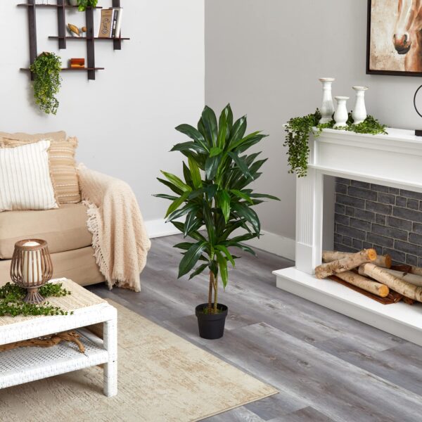 Luxemarrt 48" Dracaena Silk Plant with Real Touch Green Leaves - Image 3