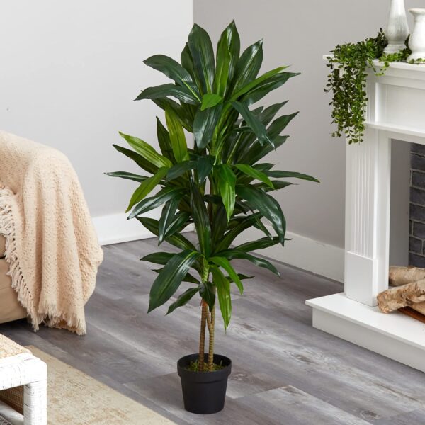 Luxemarrt 48" Dracaena Silk Plant with Real Touch Green Leaves - Image 9